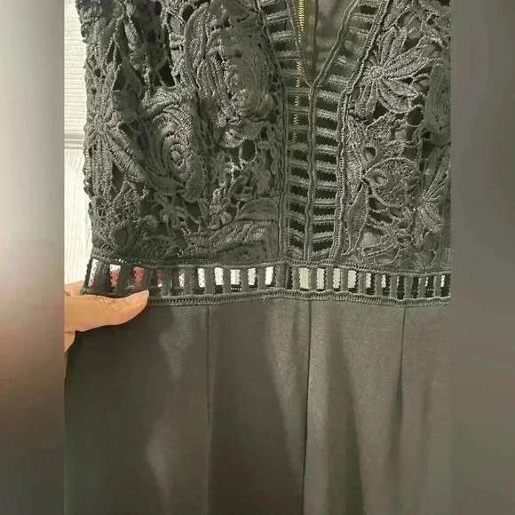 LOVE X DESIGN Lace & Lattice Black Jumpsuit (NWT) B93 - Picture 10 of 11